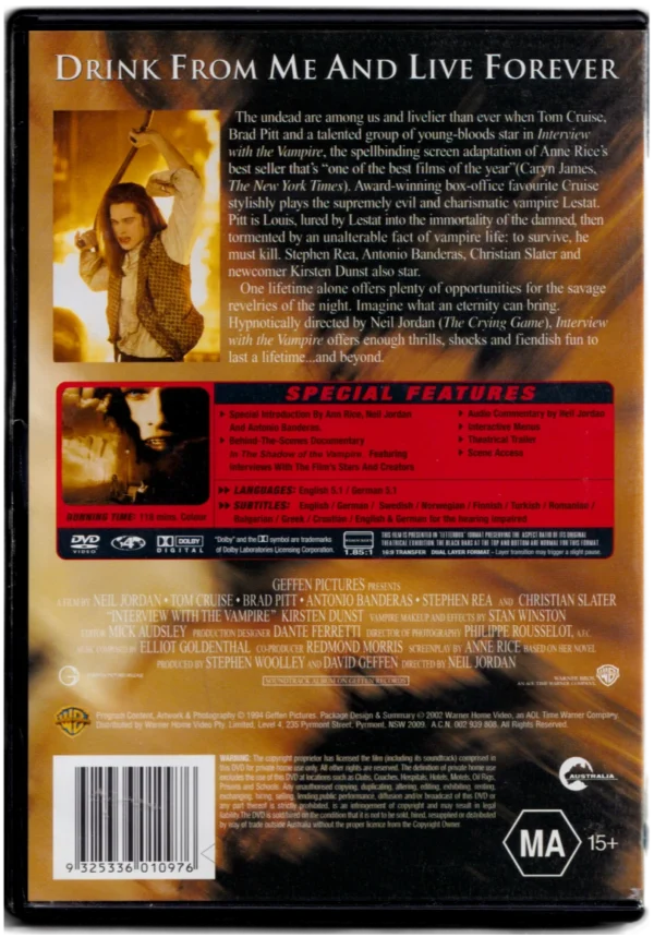 Interview With The Vampire B Interview With A Vampire DVD