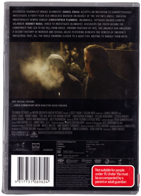 The Girl With The Dragon Tatoo DVD