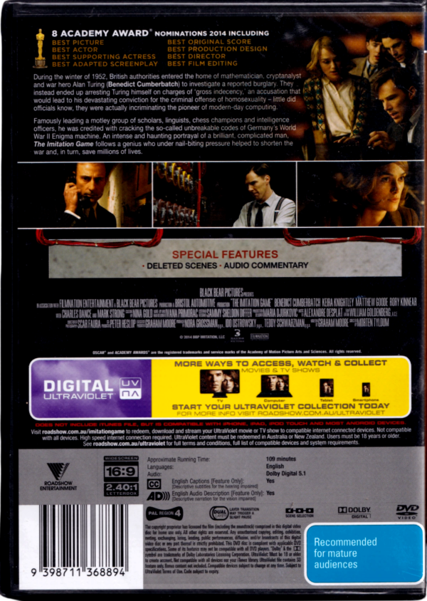 The Imitation Game DVD New & Sealed